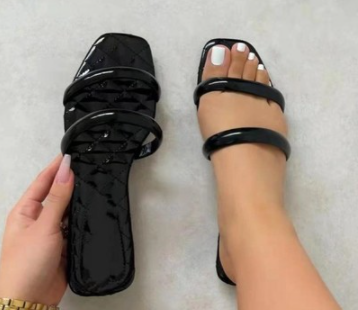 Solid Color Flat-bottomed Sandals  sandals Thecurvestory