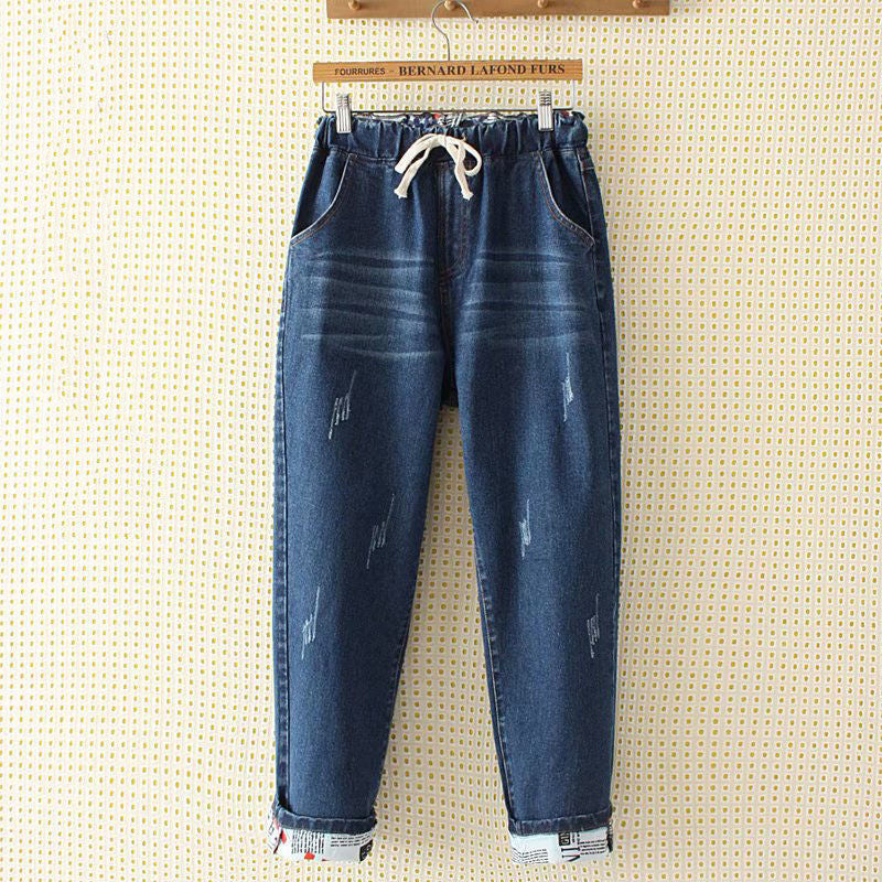 Large Size Loose Fit Trousers With Holes And Small Feet  Jeans Thecurvestory