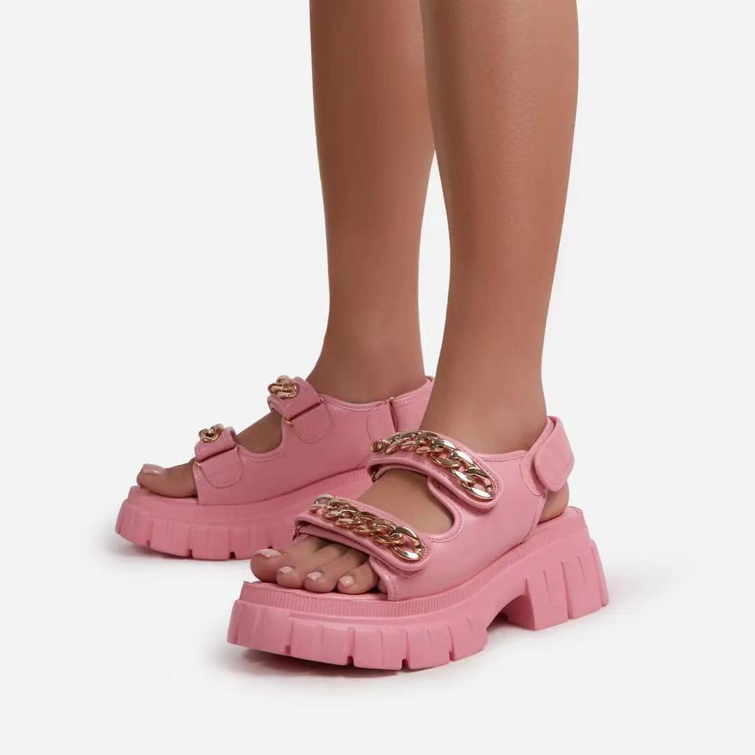 Fashion Platform Sandals With Metal Cufflinks  Platform sandals Thecurvestory