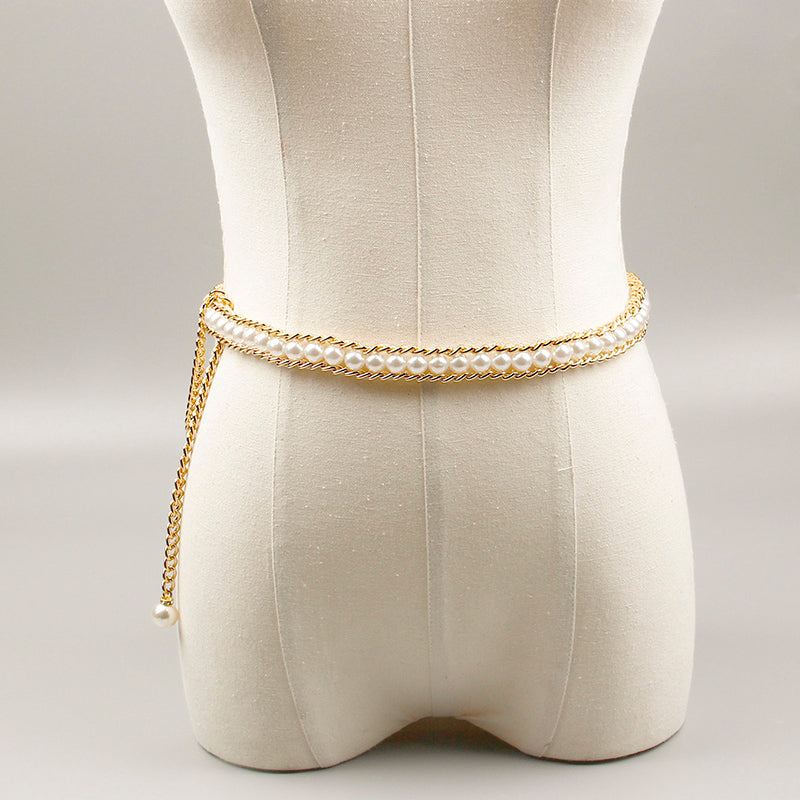 Plus Size women's Partywear Pearl belt  Belts Thecurvestory