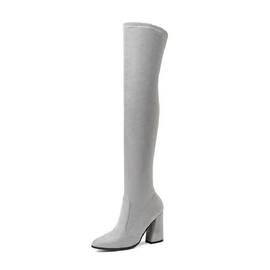 High heel Knee Length Soft Boots  Boots Thecurvestory