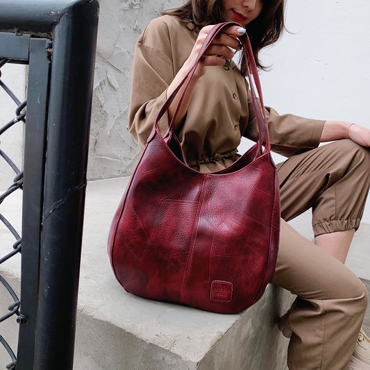 Womens leather look Shoulder Tote Bag  Shoulder Bags Thecurvestory