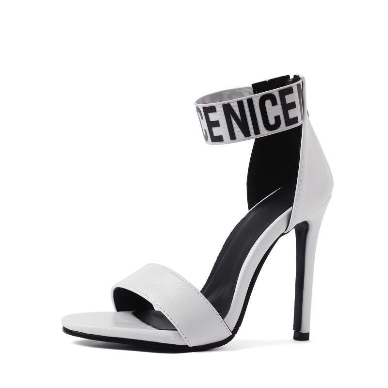 Heeled Sandals  | high heel stiletto shoes | white |  34 yards| thecurvestory.myshopify.com
