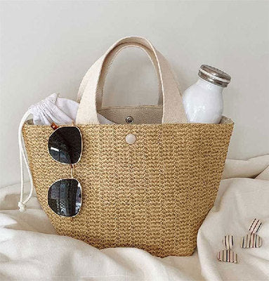 Women's beach portable straw bag  Hand Bags Thecurvestory