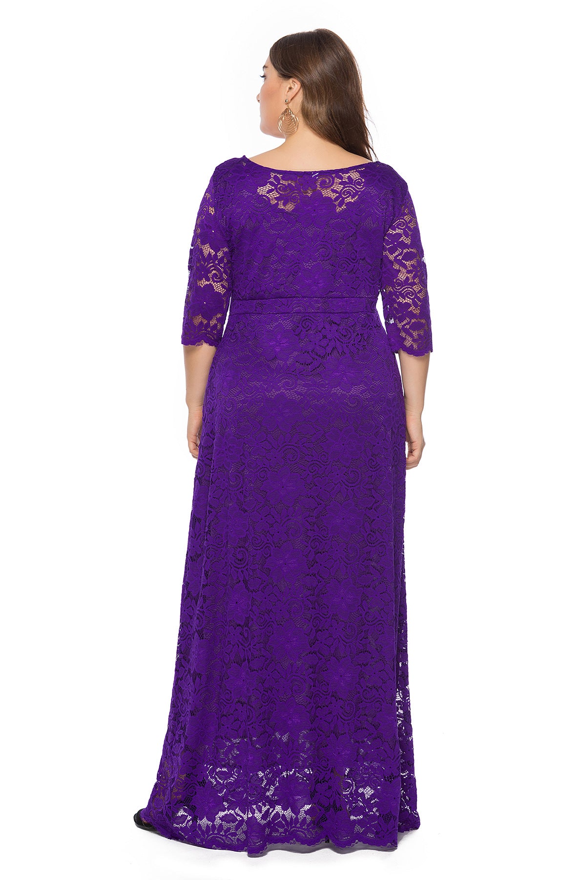Plus Size Women New Hollow Lace Pocket Dress  dresses Thecurvestory