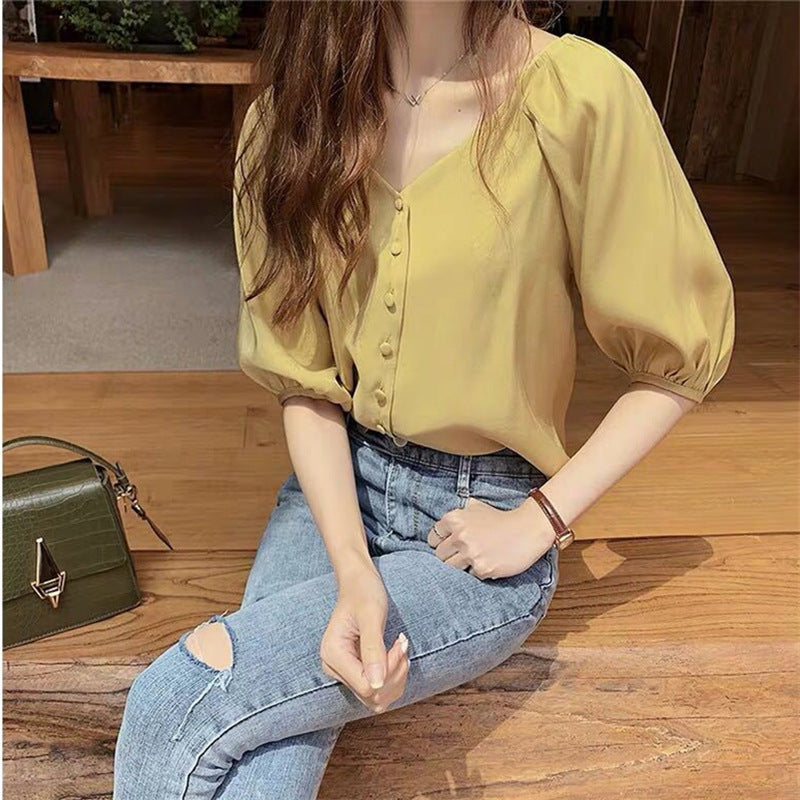 Plus size Short Sleeved  Solid Color Shirt  Tops Thecurvestory