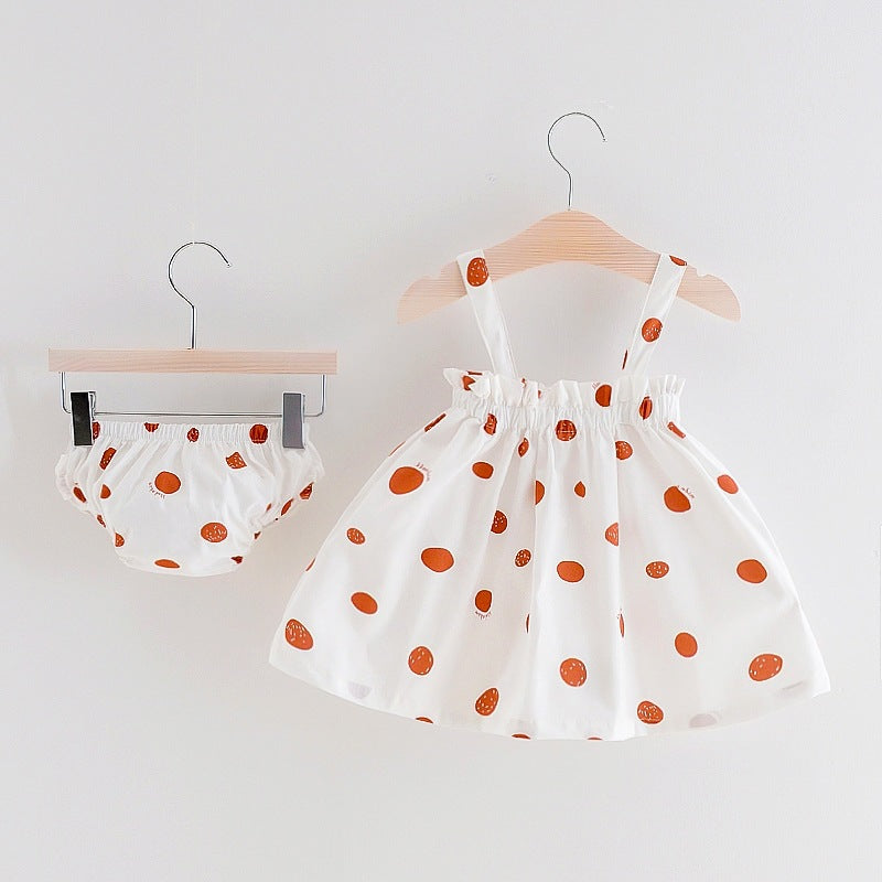 Girls polka dot printed skirt set  Girl Dress Thecurvestory