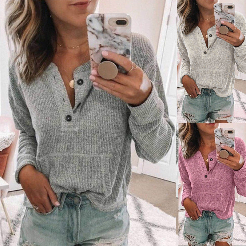 Tops  | Plus size Open Tube Button Long-Sleeved women’s Top | [option1] |  [option2]| thecurvestory.myshopify.com