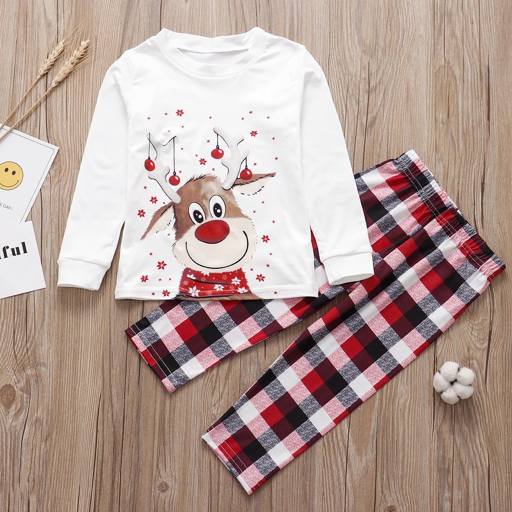 Elk Print Christmas Parent-child Outfit  Family Clothing Sets Thecurvestory