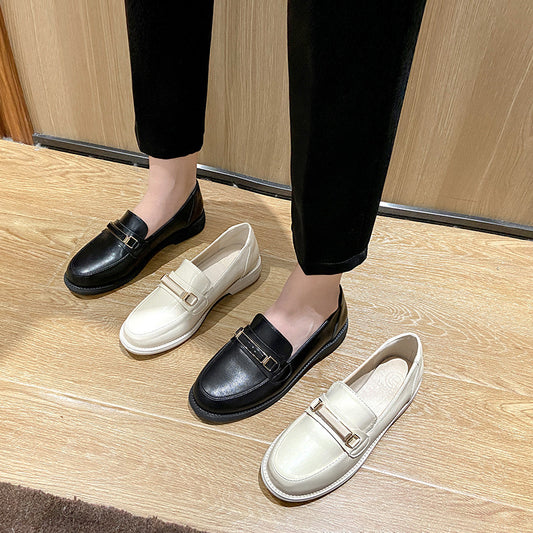 Loafers  | Women's British Style Soft Leather Loafers | thecurvestory.myshopify.com