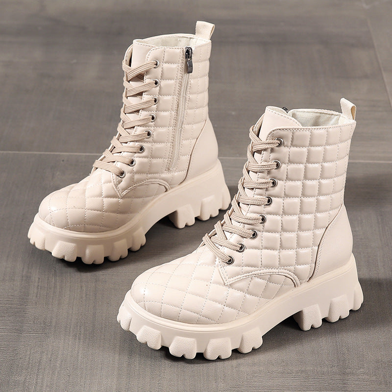 Lace-up Women's Quilted Boots  Boots Thecurvestory