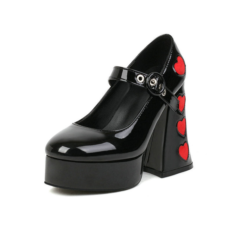 Women's Love Block High heeled Sandals  Heeled Pumps Thecurvestory