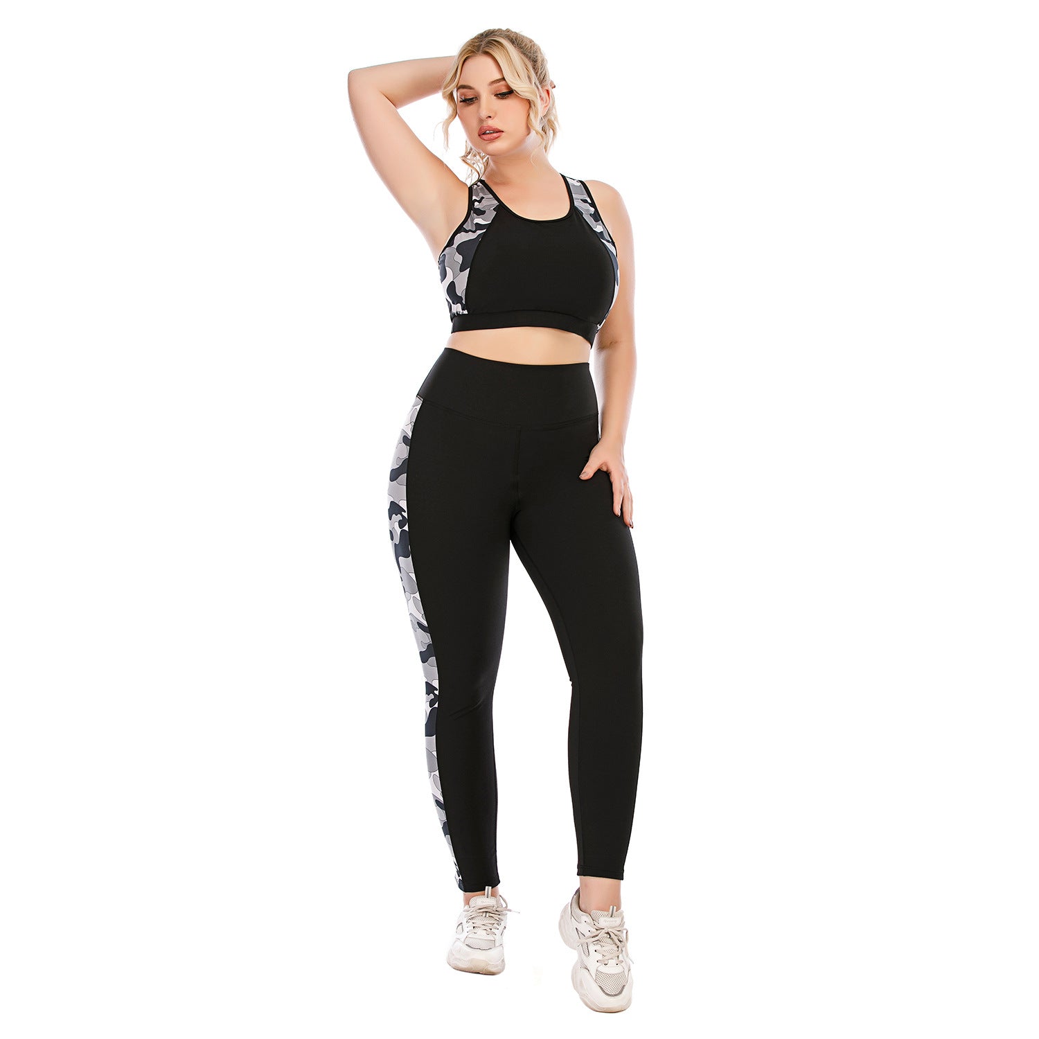Plus Size Workout Sports Bra and Tights Set  Two Pieces Thecurvestory