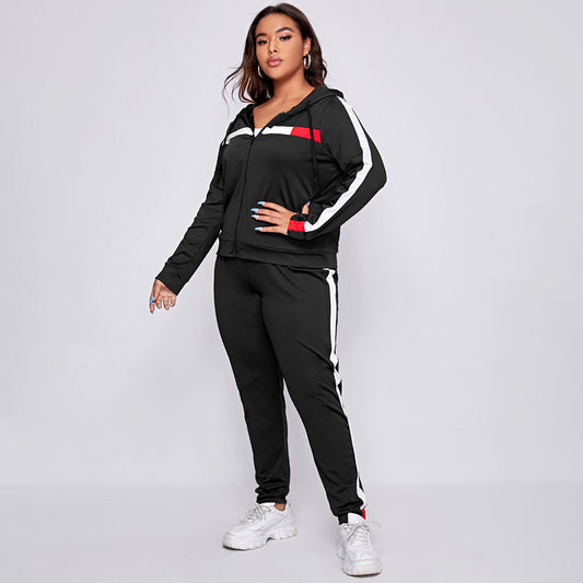 Plus Size Coat & trousers Sportswear Co-ord set  Co-ord Sets Thecurvestory