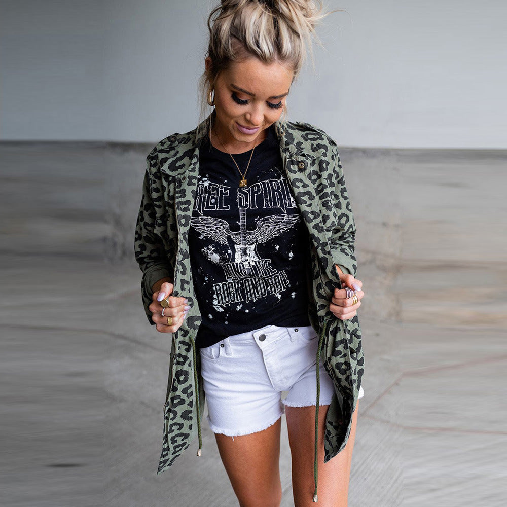 Casual Women's leopard print Jacket  jackets Thecurvestory