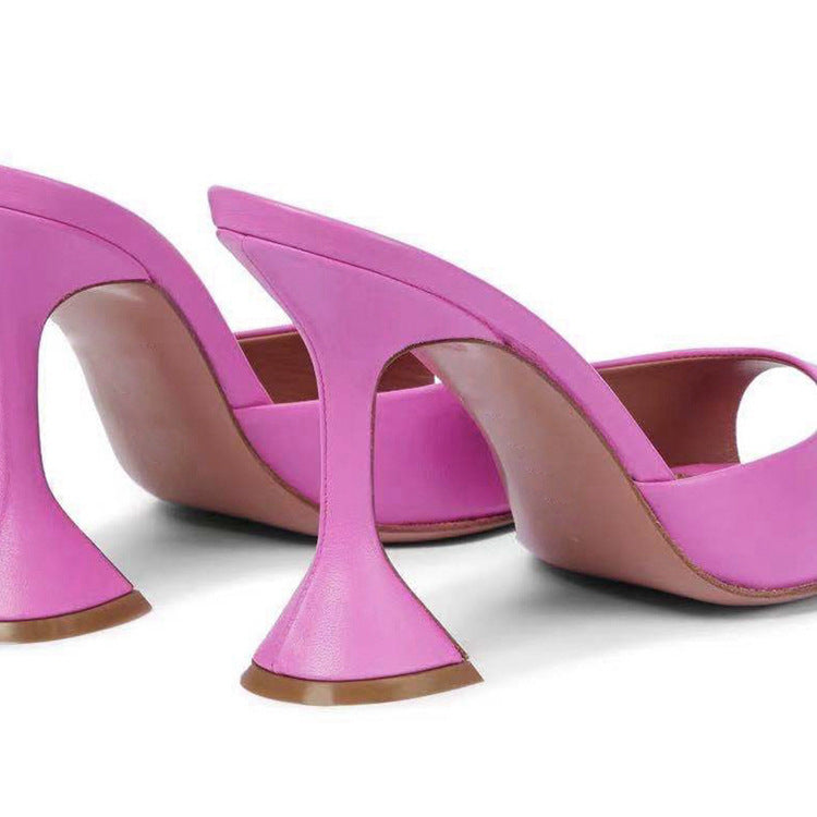 Women's Pointed toe Heeled Slides  Heeled Sandals Thecurvestory
