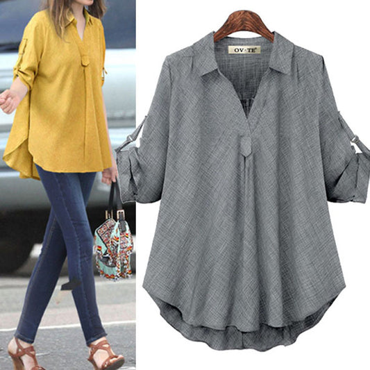 Plus size buttoned Top  Tops Thecurvestory