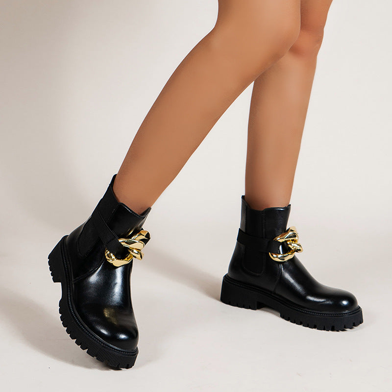Women's Fashion Chain Boots  Boots Thecurvestory
