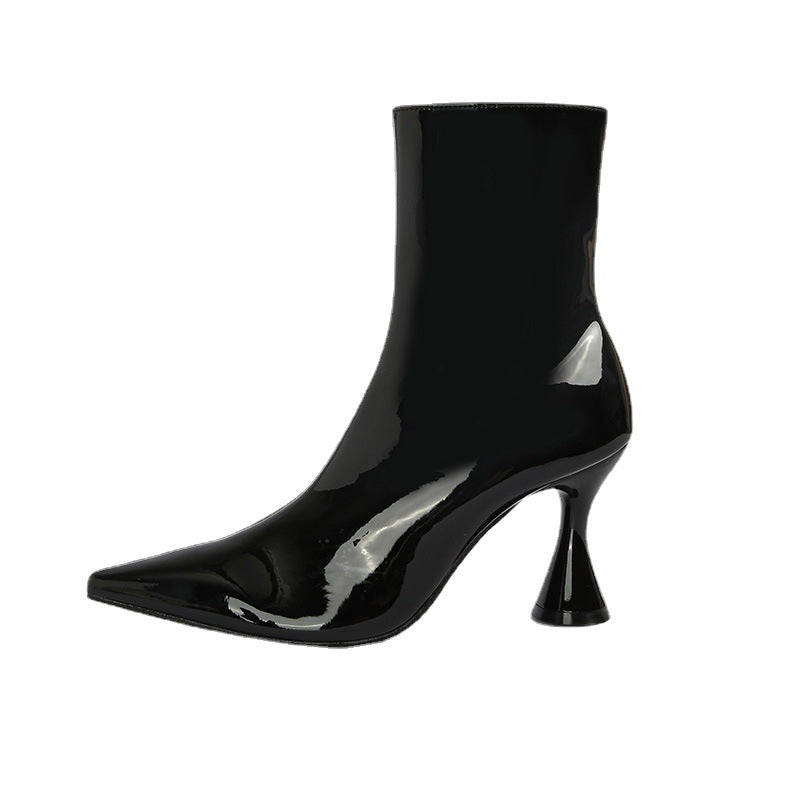 4  | Women Boots Pointed Toe Ankle Boots Side Zipper Shoes | [option1] |  [option2]| thecurvestory.myshopify.com