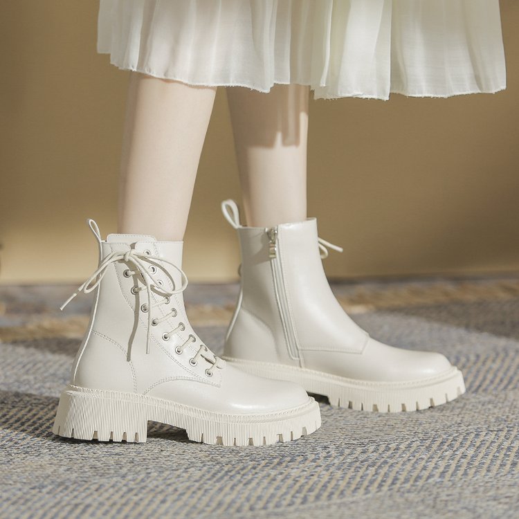 Ankle Boots  | Women's Chunky soled Side Lace-up Fashion boots | thecurvestory.myshopify.com