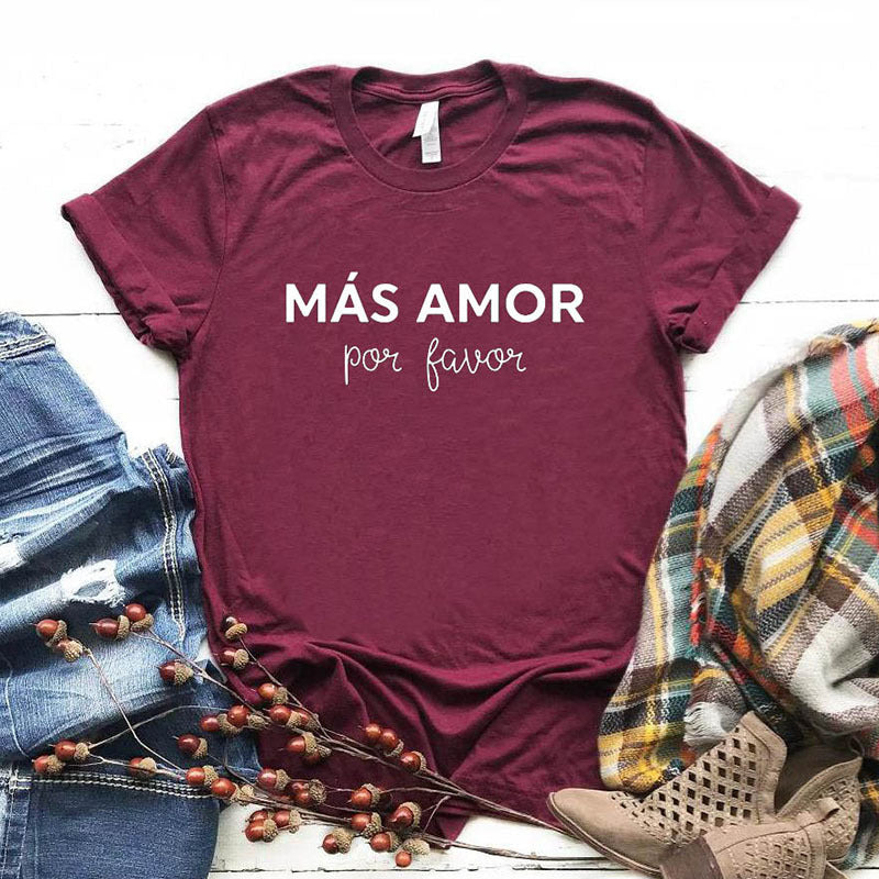 Plus size Mas Amor Par Favor T-shirt  Tshirt Thecurvestory
