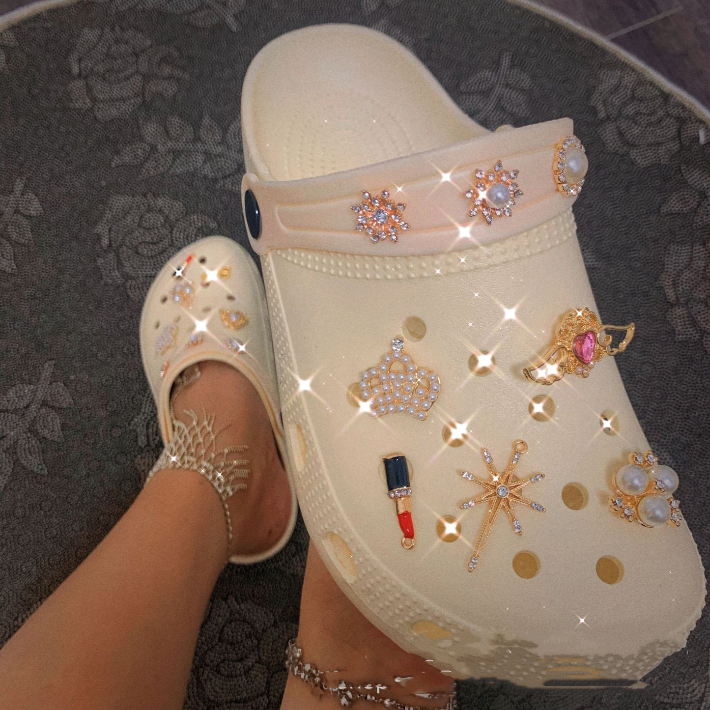 EVA Footbed Slippers with Lucky Charms  slippers Thecurvestory