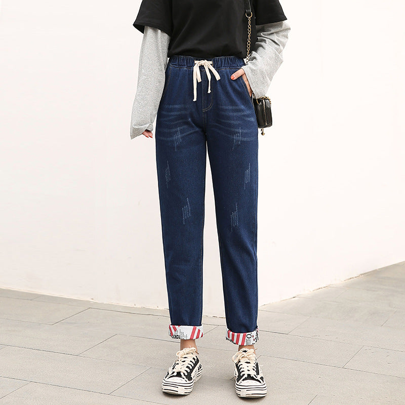 Women's Plus Size Elasticated jeans  Jeans Thecurvestory