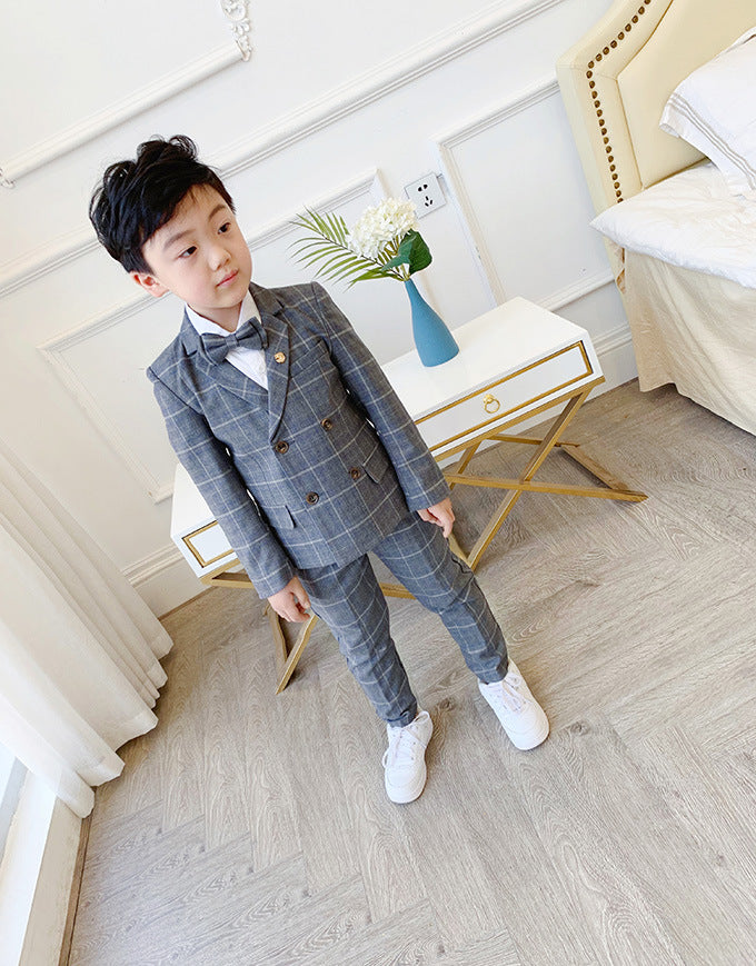 Boys Checkerd bow tie Suit  Boy Suit Thecurvestory