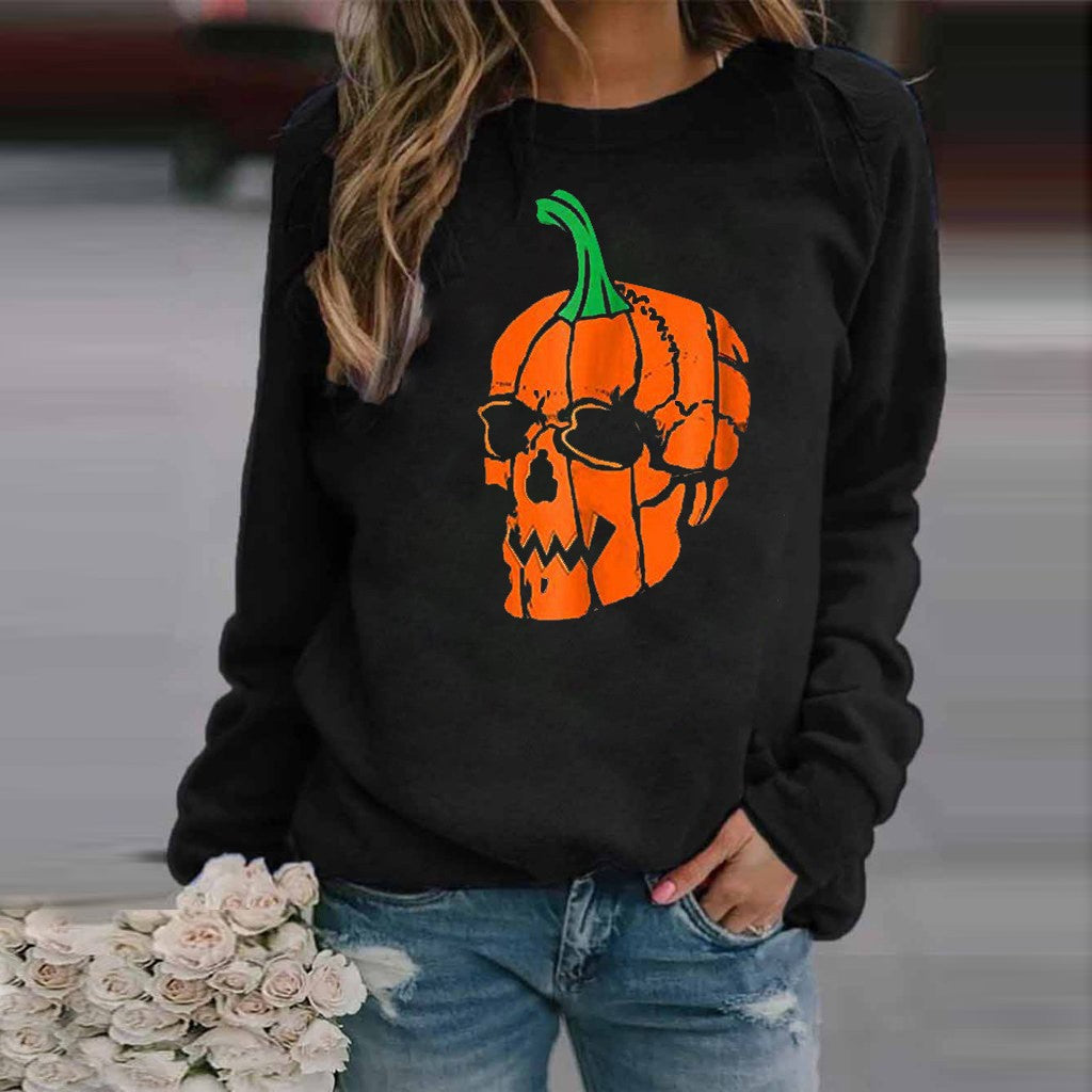 Plus Size Halloween Printed  Pullover  sweaters Thecurvestory