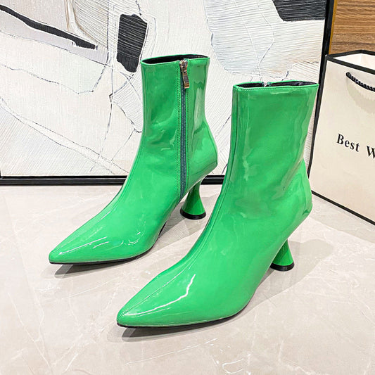 4  | Women Boots Pointed Toe Ankle Boots Side Zipper Shoes | [option1] |  [option2]| thecurvestory.myshopify.com
