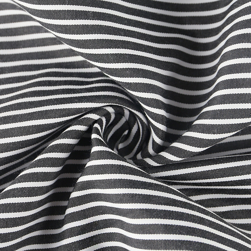 Plus Size Black And White Striped Short Dress  dresses Thecurvestory