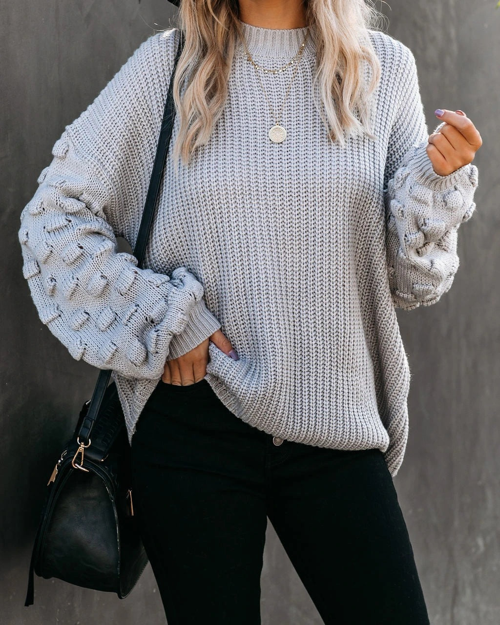 Large Size Loose Long-sleeved Knitted  Sweater  sweaters Thecurvestory