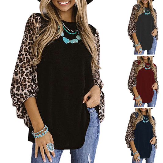 Tops  | Women's Autumn And Winter New Leopard Print Long Sleeve Tops | [option1] |  [option2]| thecurvestory.myshopify.com