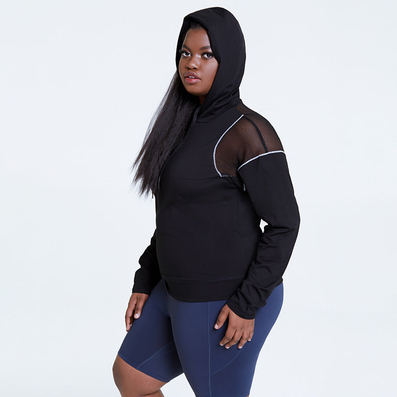Plus Size Stretch Quick-drying Hoodie Top  Hoodies Thecurvestory