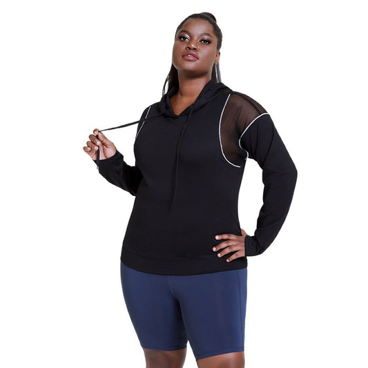 Plus Size Stretch Quick-drying Hoodie Top  Hoodies Thecurvestory