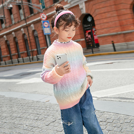 Girls Multi Color Sweater  Girls Sweater Thecurvestory