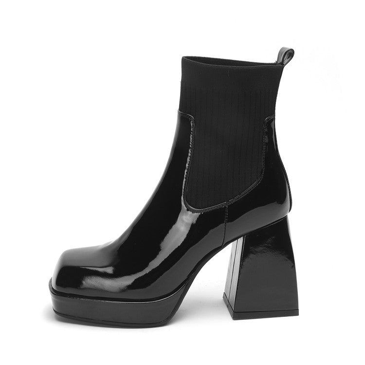 Platform High Heeled Ankle Boots  Boots Thecurvestory