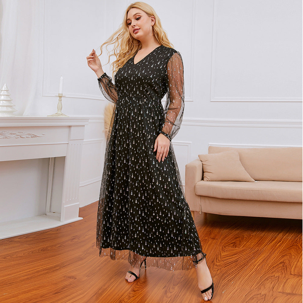 Plus Size Lace Sequin Dress  dresses Thecurvestory