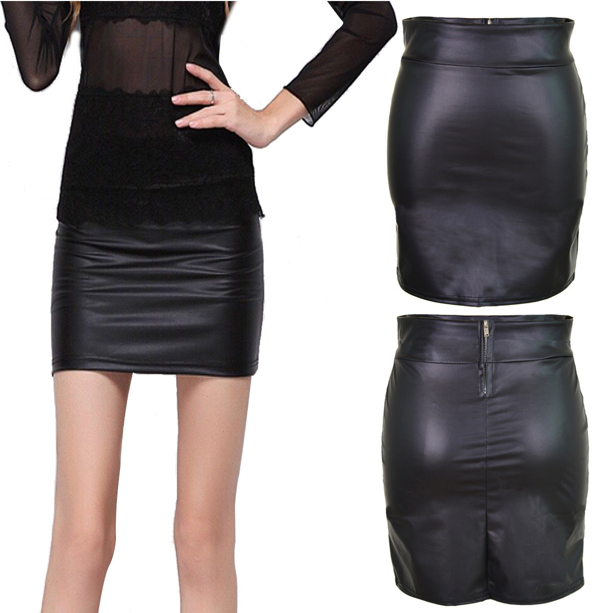 Plus Size Women's  Faux Leather Skirt  Skirt Thecurvestory