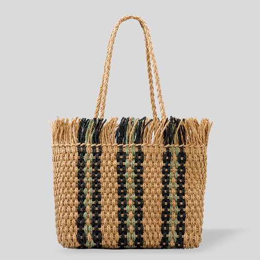 Handwoven Large Capacity Beach Tote Bag  straw Bags Thecurvestory