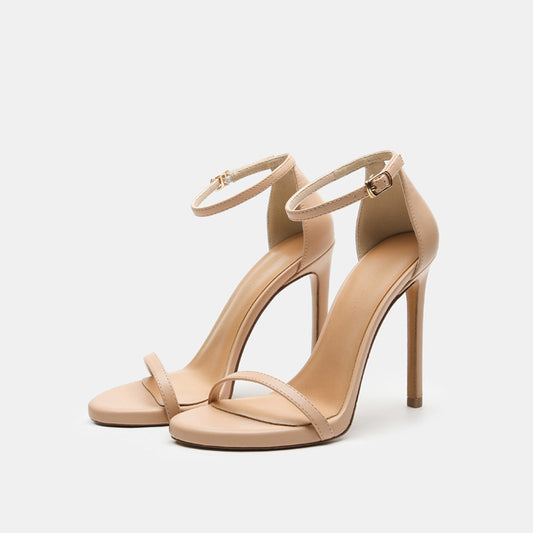 Heeled Sandals  | Women Basic strapHigh heeled Sandals | [option1] |  [option2]| thecurvestory.myshopify.com