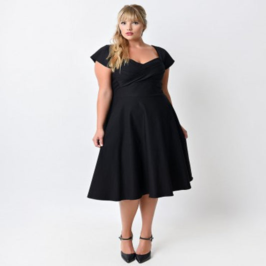 Plus Size Raglan Sleeve Large Swing Dress  Dresses Thecurvestory