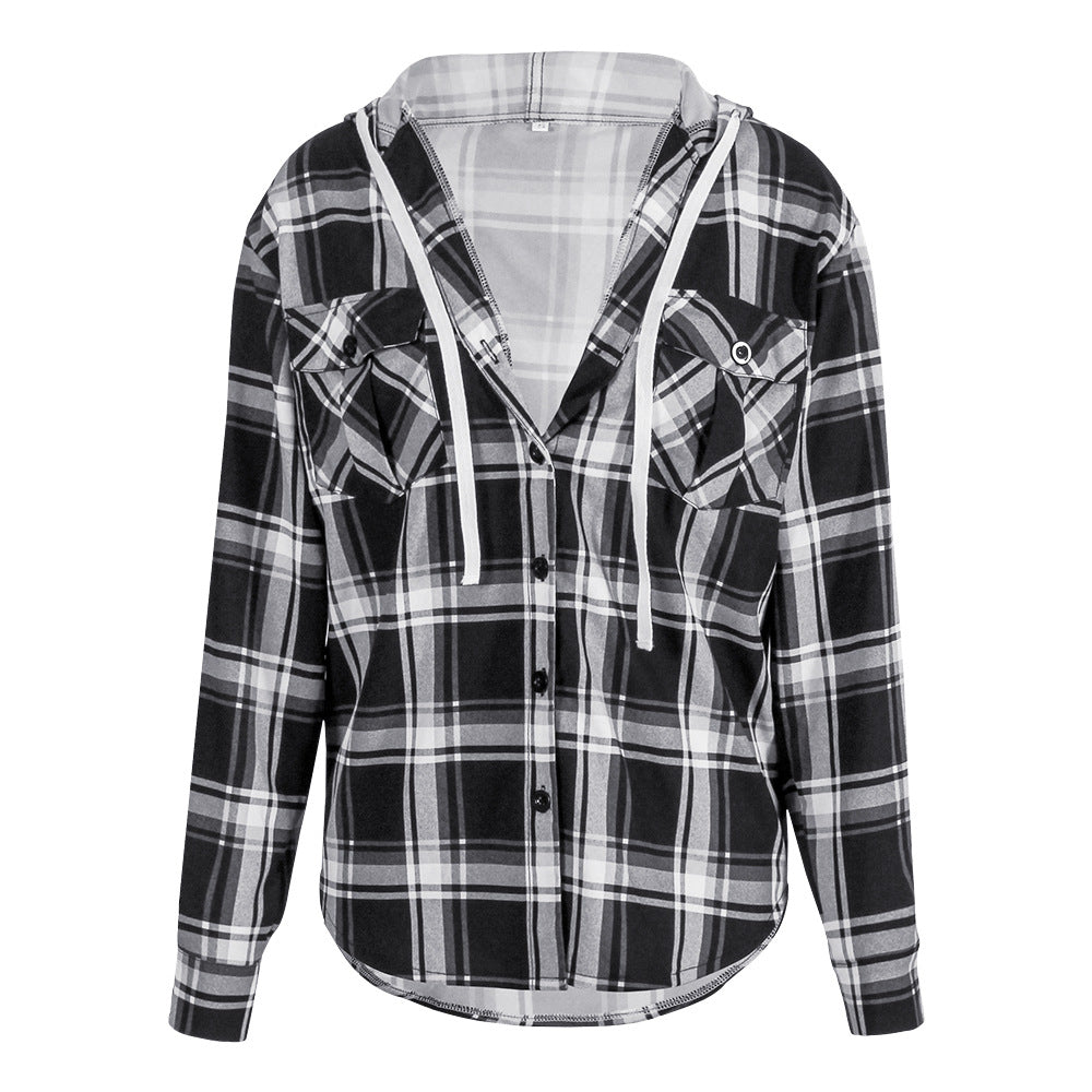 Shirt  | Plus size Check Printed Long Sleeve women’s Casual Shirt | [option1] |  [option2]| thecurvestory.myshopify.com